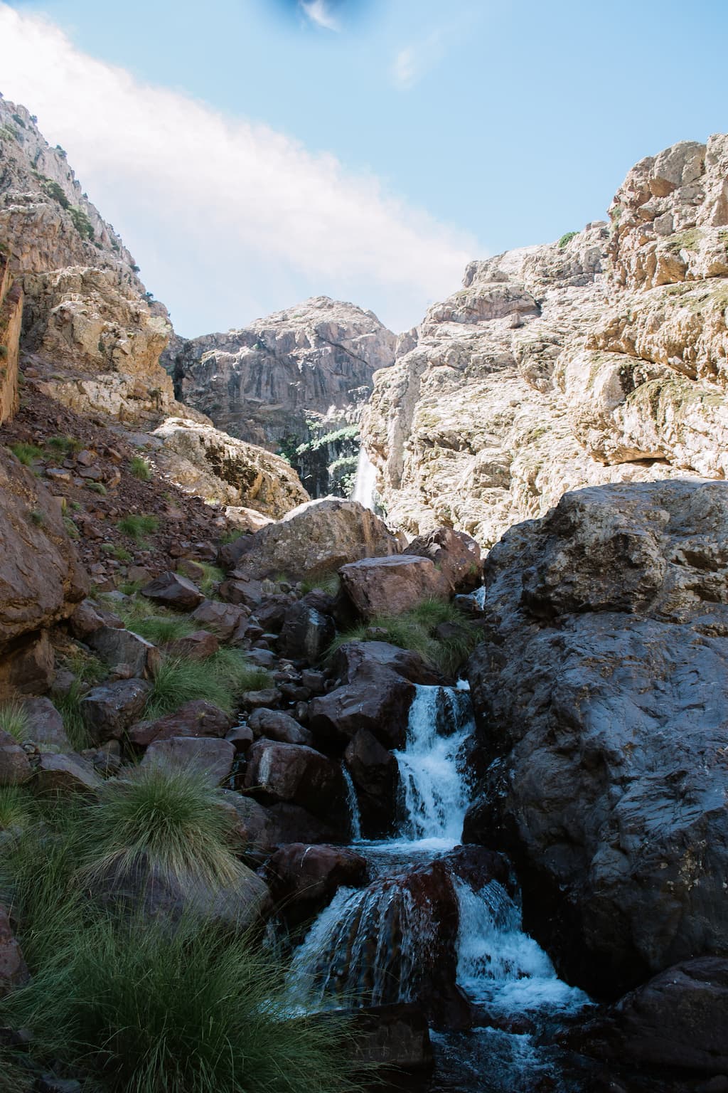 A river running through a gorge in the Atlas mountains