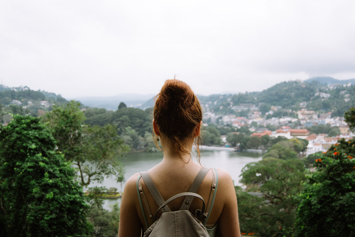 A girl looking out over Kandy