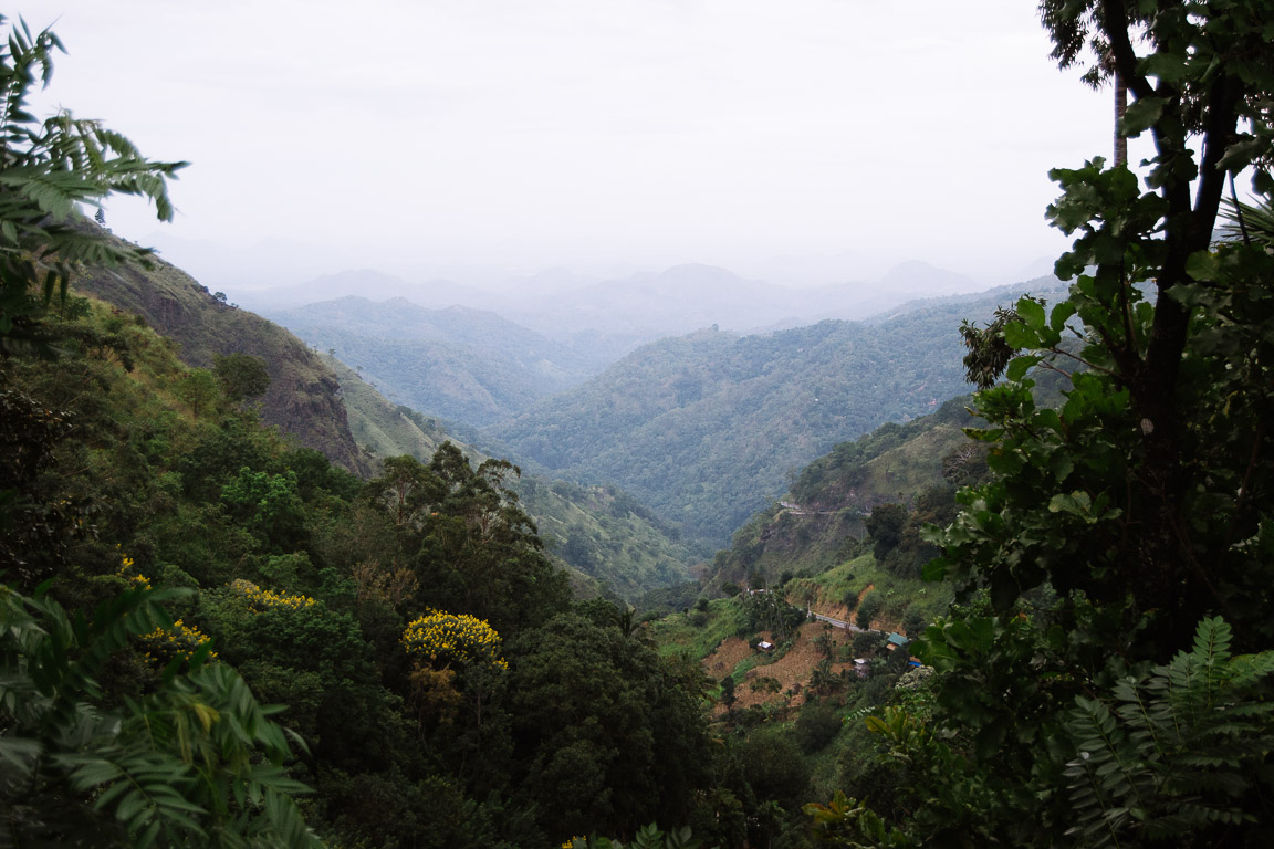 View of misty hills in Ella