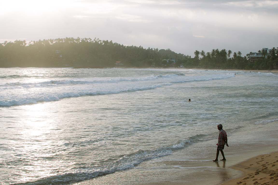 A man on Mirissa beach